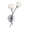 Dar Lighting Dar - Seattle 2 Light Wall Light Satin Chrome Glass