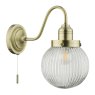 Dar Lighting Dar - Tamara Wall Light Antique Brass Ribbed Glass