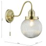 Dar Lighting Dar - Tamara Wall Light Antique Brass Ribbed Glass