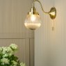 Dar Lighting Dar - Tamara Wall Light Antique Brass Ribbed Glass
