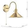 Dar Lighting Dar - Hadano Wall Light Brass With Brass Shade
