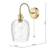 Dar Lighting Dar - Hadano Wall Light Brass With Clear Dimpled Shade