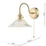 Dar Lighting Dar - Hadano Wall Light Brass With Clear Flared Glass Shade