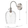 Dar Lighting Dar - Hadano Wall Light Antique Chrome With Clear Dimpled Glass Shade