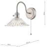 Dar Lighting Dar - Hadano Wall Light Antique Chrome With Clear Flared Glass shade