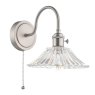 Dar Lighting Dar - Hadano Wall Light Antique Chrome With Clear Flared Glass shade