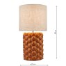 Dar Lighting Dar - Jayden Table Lamp Orange Glaze With Shade