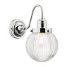 Dar Lighting Dar - Tamara Bathroom Wall Light Polished Chrome Ribbed Glass IP44