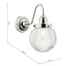 Dar Lighting Dar - Tamara Bathroom Wall Light Polished Chrome Ribbed Glass IP44
