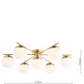 Dar Lighting Dar - Bombazine 7 Light Semi-Flush Natural Brass and Opal Glass