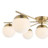 Dar Lighting Dar - Bombazine 7 Light Semi-Flush Natural Brass and Opal Glass