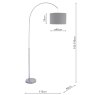 Dar Lighting Dar - Bow Floor Lamp Satin Nickel with Shade