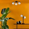 Dar Lighting Dar - Orlena 2 Light Table Lamp Matt Black and Opal Glass