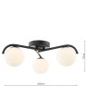 Dar Lighting Dar - Orlena 3 Light Flush Matt Black and Opal Glass