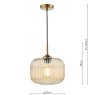 Dar Lighting Dar - Demarius Pendant Natural Brass and Amber Glass