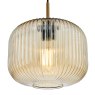 Dar Lighting Dar - Demarius Pendant Natural Brass and Amber Glass