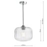 Dar Lighting Dar - Demarius Pendant Polished Chrome and Clear Glass