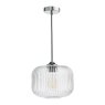 Dar Lighting Dar - Demarius Pendant Polished Chrome and Clear Glass