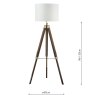 Dar Lighting Dar - Easel Floor Lamp Dark Wood With Shade