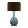 Dar Lighting Dar - Edlyn Table Lamp Blue Green Ceramic with Shade