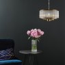Dar Lighting Dar - Evelyn 3 Light Pendant Antique Bronze and Glass