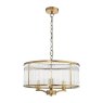 Dar Lighting Dar - Evelyn 3 Light Pendant Antique Bronze and Glass