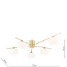 Dar Lighting Dar - Jasper 5 Light Semi Flush Painted Gold