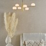 Dar Lighting Dar - Jasper 6 Light Pendant Painted Gold Opal Glass