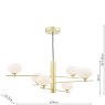 Dar Lighting Dar - Jasper 6 Light Pendant Painted Gold Opal Glass