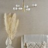 Dar Lighting Dar - Jasper 6 Light Pendant Painted Gold Opal Glass