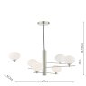 Dar Lighting Dar - Jasper 6 Light Pendant Satin and Nickel