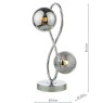Dar Lighting Dar - Lysandra 2 Light Table Lamp Polished Chrome and Smoked Glass