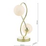 Dar Lighting Dar - Lysandra 2 Light Table Lamp Polished Gold and Opal Glass
