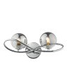 Dar Lighting Dar - Lysandra 2 Light Wall Light Polished Chrome and Smoked Glass