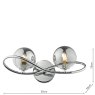 Dar Lighting Dar - Lysandra 2 Light Wall Light Polished Chrome and Smoked Glass