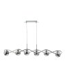 Dar Lighting Dar - Lysandra 6 Light Bar Pendant Polished Chrome and Smoked Glass
