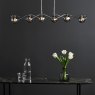 Dar Lighting Dar - Lysandra 6 Light Bar Pendant Polished Chrome and Smoked Glass