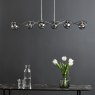 Dar Lighting Dar - Lysandra 6 Light Bar Pendant Polished Chrome and Smoked Glass