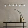 Dar Lighting Dar - Lysandra 6 Light Bar Pendant Polished Gold and Opal Glass