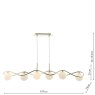 Dar Lighting Dar - Lysandra 6 Light Bar Pendant Polished Gold and Opal Glass