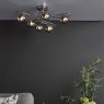Dar Lighting Dar - Lysandra 6 Light Semi-Flush Polished Chrome and Smoked Glass