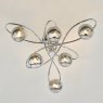 Dar Lighting Dar - Lysandra 6 Light Semi-Flush Polished Chrome and Smoked Glass