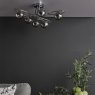 Dar Lighting Dar - Lysandra 6 Light Semi-Flush Polished Chrome and Smoked Glass