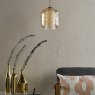 Dar Lighting Dar - Majella Pendant Aged Brass and Champagne Glass