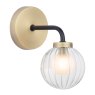 Dar Lighting Dar - Gibbs Wall Light Antique Brass & Glass
