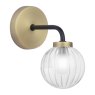 Dar Lighting Dar - Gibbs Wall Light Antique Brass & Glass