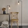 Dar Lighting Dar - Ray Floor Lamp Antique Brass and Clear Glass