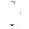 Dar Lighting Dar - Ray Floor Lamp Antique Brass and Clear Glass