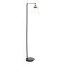 Dar Lighting Dar - Ray Floor Lamp Antique Brass and Clear Glass