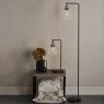 Dar Lighting Dar - Ray Floor Lamp Antique Brass and Clear Glass